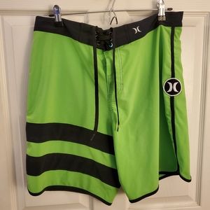 Hurley lime board shorts men's 33 L